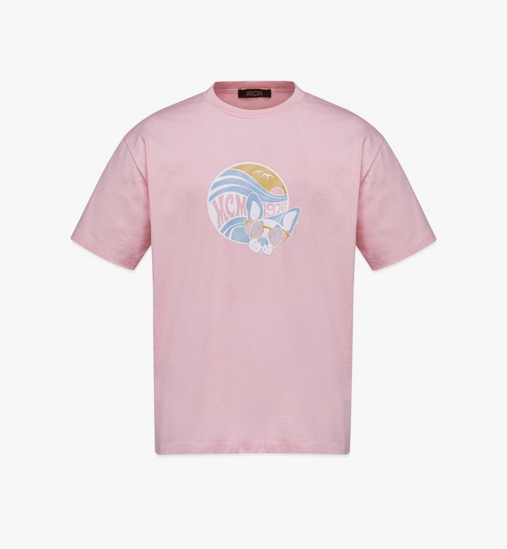 오가닉 코튼 유니섹스 M Pup 선라이즈 프린트 티셔츠 1